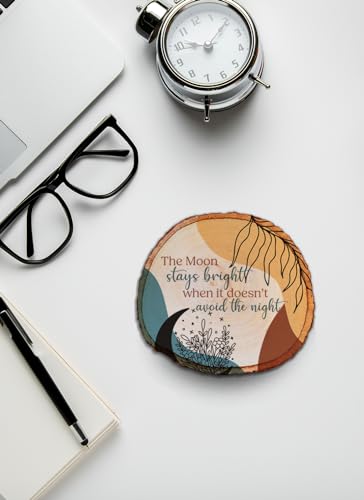 Image of MOTIVATIONAL GIFTS The Moon Wooden Motivational Quotes Table Decorative Gifts Wood Showpiece For Office Table Living Room