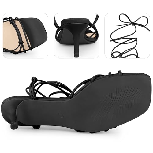 Perphy Strappy Kitten Heel Lace Up Square Toe Strappy Heels Sandals for Women3