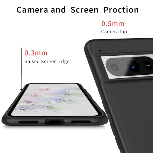 Image of X-level Google Pixel 8 Pro Case Ultra-Thin Slim Fit [Guardian Series] Phone Cases Soft Flexible TPU Matte Finish Coating Grip Light Protective Cell Phone Back Cover for Google Pixel 8 Pro 2023-Black