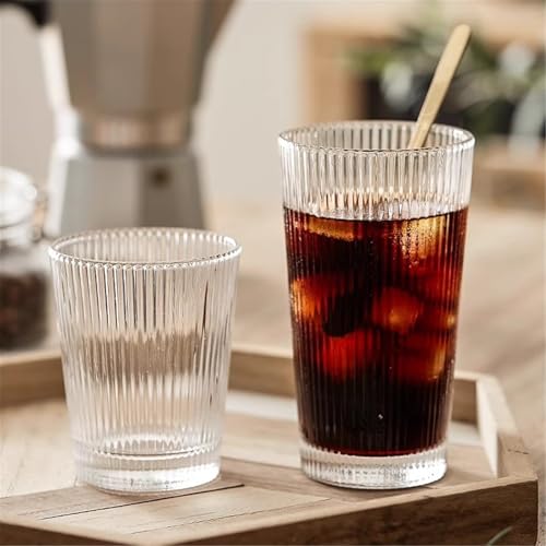 Tasses à café en verre strié petit format anti-glisse durable