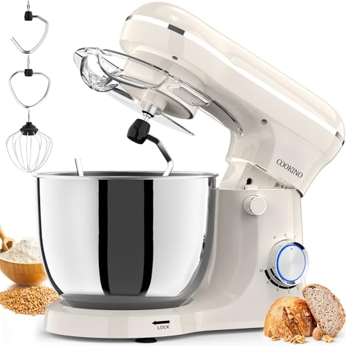 Comparison: Cook'S Illustrated Best Stand Mixer 11 Electric Stand Mixer,10 Speeds Tilt-Head Food Mixer, 3-IN-1 Kitchen Mixer for Daily Cooks with Dishwasher-Safe 6QT Bowl,Dough Hook, Beater, Whisk (Almond Cream)