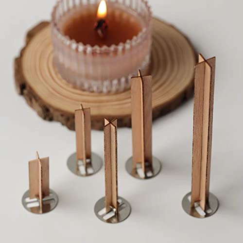 Kit 10 sets mechas de madera para velas 5.12x0.51 pulg miniatura 4