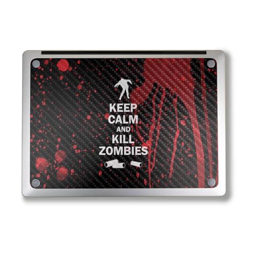 Image of Carbon Fiber Laptop Skin Compatible with Alienware M18 R2 (2024) - Kill Zombies - Premium 3M Vinyl Protective Wrap Decal Cover - Easy to Apply | Crafted in The USA by MightySkins