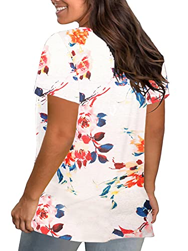 Image of DOLNINE Plus-Size Tops for Women Casual Short Sleeve Color Block T-Shirts
