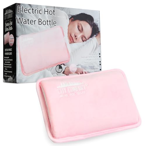 CityComfort Wiederaufladbare Wärmflasche Elektrisch 450W bis zu 6h Laufzeit Elektrisches Wärmekissen Kabellos für Hände Rücken Nacken (Rosa)