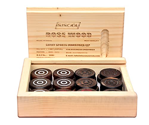 Image of SISCAA Rosewood Coin Set ( Carrom Men, Thickness- 7 mm),for 12 months and up,for 3 Years and UP