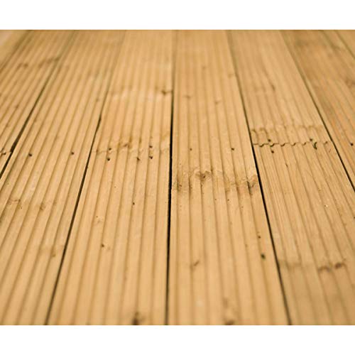 Forest Garden Traditional Solid Profiled Ridged Surface Patio Deck Board 240cm - Pack of 5