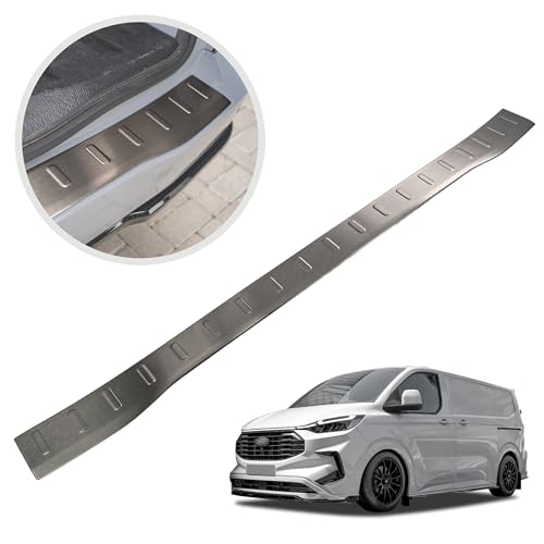 Chromemaster | Protection de Pare-Chocs Arrière Compatible avec Ford Transit Custom 2023+ | Acier Inoxydable, Brossé, Noir ; Protection de Seuil de Coffre pour Protéger Votre Voiture des Rayures – vue 2