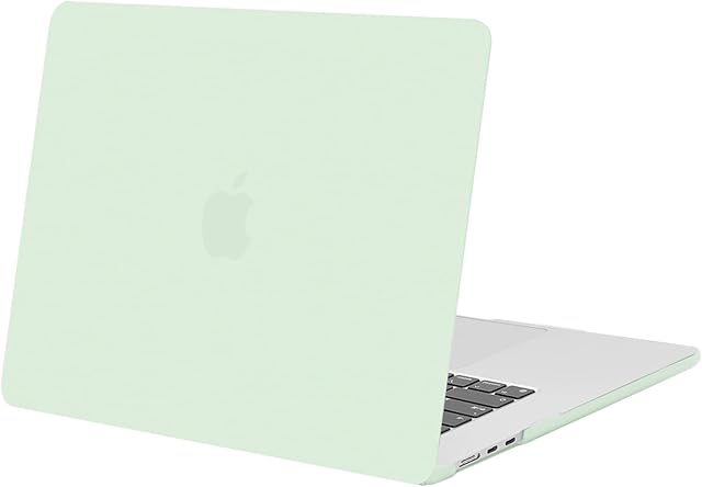 MOSISO Etui kompatybilne z MacBook Air 15 cali, wersja z 2023 r., układ A2941 M2 z płynnym wyświetlaczem Retina i Touch ID, ochronna plastikowa twarda obudowa, zielona herbata