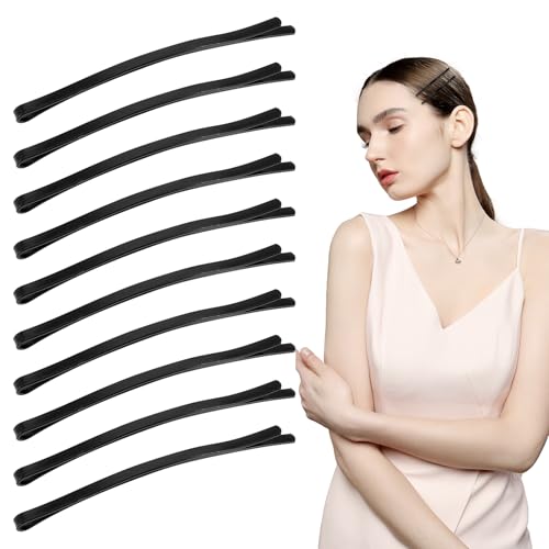 50 Black Jumbo Bobby Pins, 3.3 Inch Curved Jumbo Bobby Pins, Metal Hair Clips Hair Pin, Hair Clips Hairstyle Tools Accessories for Women, Hairpins for Thick Long Updo Hair Style