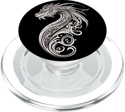 Tribal Dragon Ink Tattoo Design PopSockets PopGrip for MagSafe
