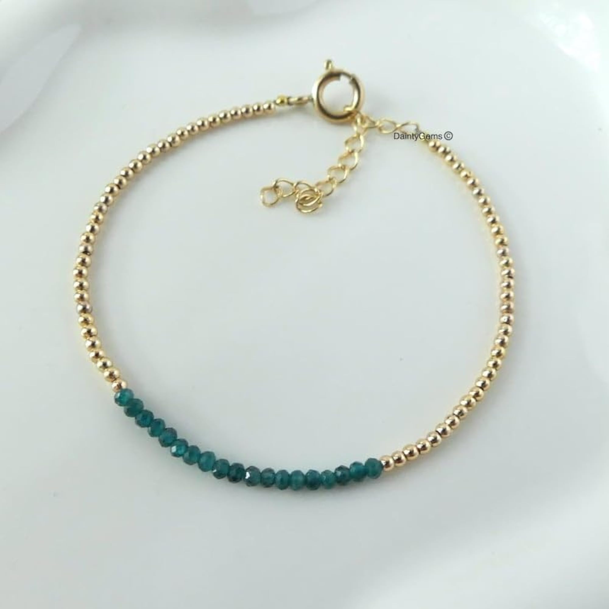 Grandidierite Round Beaded Bracelet with Multicolor Stones, Adjustable