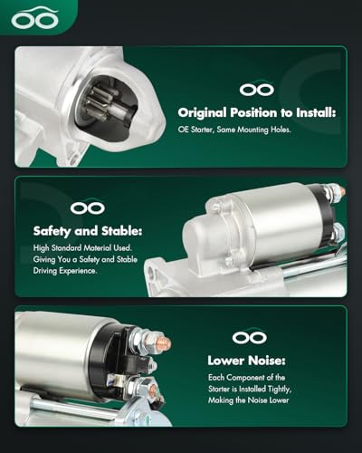 Image of SCITOO Starter Motor fit for Chevrolet Cruze 2011-2015 L4 1.8L 1796cc 110cid, for Chevrolet Cruze Limited 2016 L4 1.8L 1796cc 110cid Replacement Starter 6939