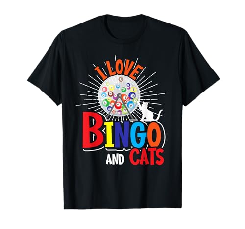 Animal Loterie Loto Bingo J'Aime Le Bingo Et Les Chats T-Shirt
