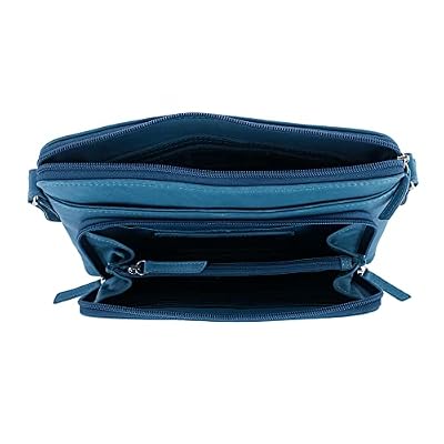 CTM Women's Leather Shoulder Bag Purse with Side Organizer