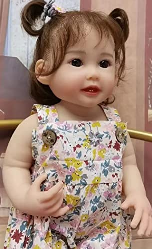 Muñeca Reborn de 22 pulgadas en vinilo silicona realista miniatura 5
