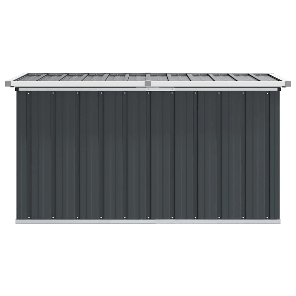 Cassapanca da giardino antracite in acciaio zincato, 129 x 67 x 65 cm, resistente alle intemperie e impermeabile, con coperchio ribaltabile, grande spazio per cuscini, imbottiture, cuscini