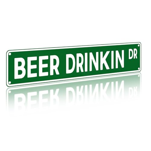 CAEJCCL Vintage Beer Drinkin Dr Metal Signs Rustic Tin Sign Beer Decor Funny Wall Decor for Bar Pub Street 4×16 Inch