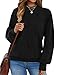 XIEERDUO Sweaters for Women Fall Clothes 2025 Black Sweater Long Sleeve Shirts Knit Sweater Fall Fashion Must Haves M
