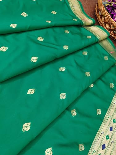 Image of DEVANGI Women's Woven Paithani Banarasi Silk Dupatta /Chunni For Women, Floral Print 1 Meter Wide and 2.3 Meter Length Printed Designer Dupatta /Chunni For Girls