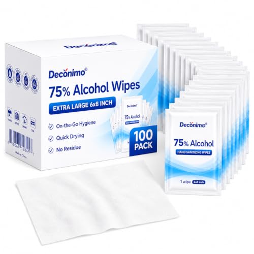 75% Alcohol Wipes, 100 Individually Wrapped Extra...