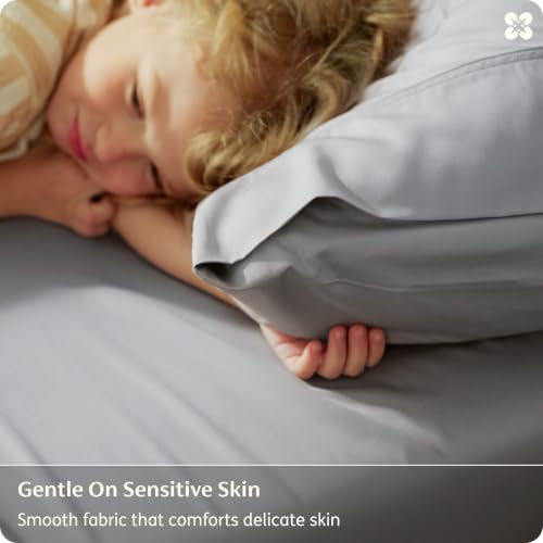 Image of Bedsure 100% Organically Grown Bamboo Viscose King Size Sheets Set | Cooling Bedsheets for Hot Sleepers | Luxury Silky Soft PureWoven | 18 inch Deep Pocket with Corner Straps | Oeko-Tex Certified [Grey]