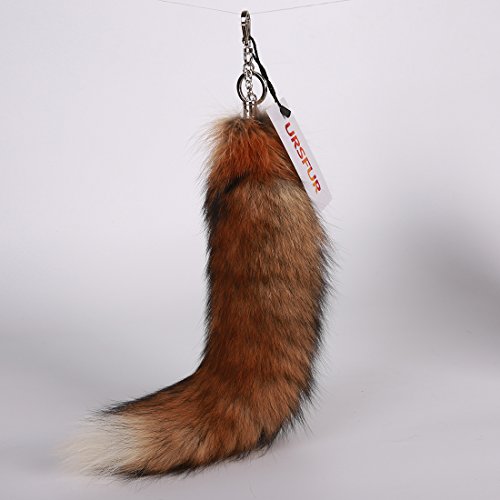 Ursfur Sun Fox Tail Fur Keychain Tassel Bag Charm Pendant Key Chain Ring #TOP2