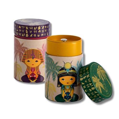 Eigenart Case Little Egypt LE75117 - Juego de 2 latas de metal redondas con cierre de rosca y capacidad de 150 g