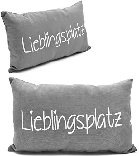Stephans Möbelbörse Dekokissen Lieblingsplatz Schriftzug Couch Sofa...