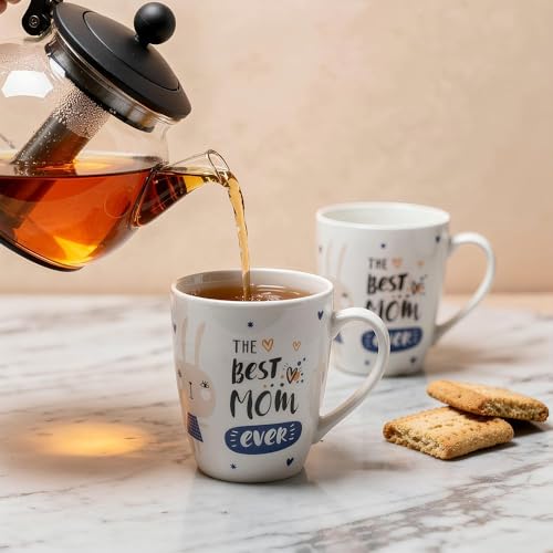 Image of U.P.C. U.P.C.Milk Mug Set of 2 | Ceramic & Bone China Coffee Milk Cups | Designer Printed Tea Coffee Mug Set | Large Capacity Milk Mugs | Microwave Safe Cup Set | Kitchen Drinkware Gift Set