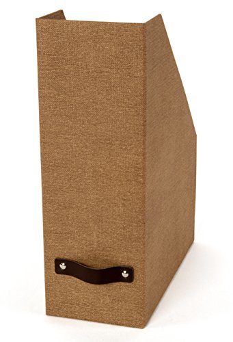 Bigso Estelle Canvas Paper Laminate Magazine File Storage Box, Brown