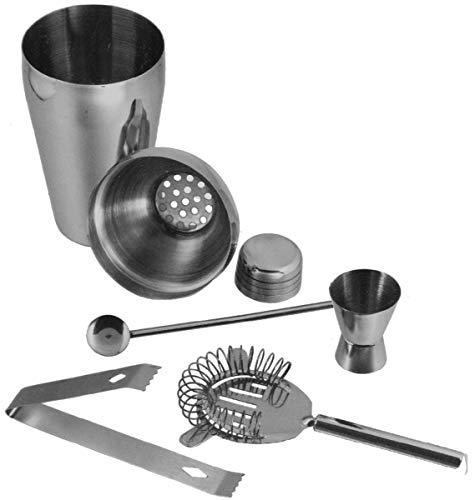 Kit 7 Bar Coqueteleira Socador Barman Inox Tampa Caipirinha