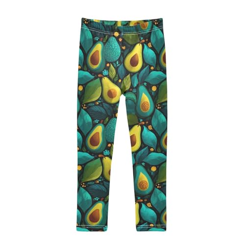 Girls Leggings Avocado Leaves Soft Toddler Leggings for Girls Kids Pants Size 4T-10T