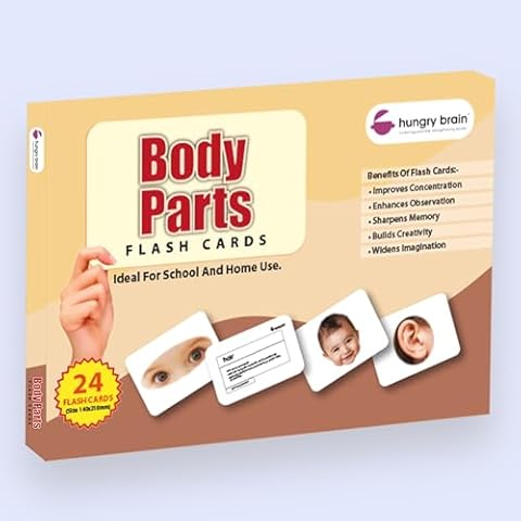 My First Body Parts Flash Cards for Toddlers - 24 Cards - 48 Sides, Montessori, Educational, Kindergarten, Preschool Learning Activities, Gifts for Kids, 1-4 Years babies, Fun & Educational Flashcards Cover