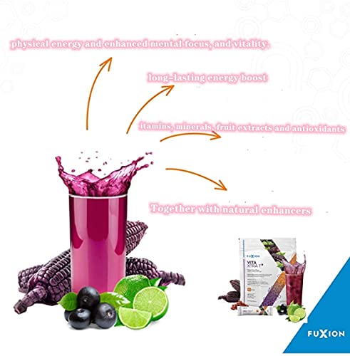 Fast Acting Energizing Tea By Fuxion Vita Xtra T-Mix All Natural Herbs&Fruits For Natural Energy (Purple Corn, 28 Sachets) #TOP5