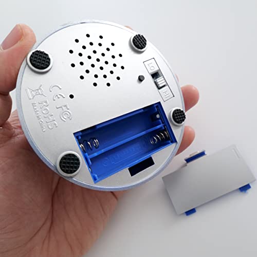 Bejamy Talking Alarm Clock For Blind, Talking Button Clock For Low Vision, Visual Impairment, Talking Button The Gift For Mother,Father, Seniors, Elderly People, Blind Persons(Silver&White Button) #TOP6