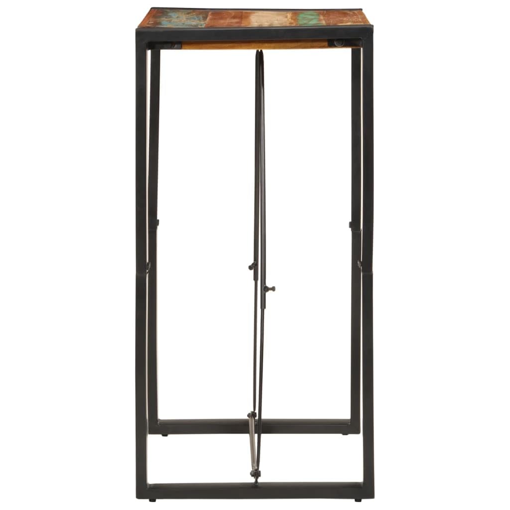 Stół barowy z litego drewna 60 x 55 x 110 cm z wytrzymałą metalową ramą do jadalni, kuchni, salonu, gastronomii i bistro, wysuwany i rozszerzony dla rodzin i gości