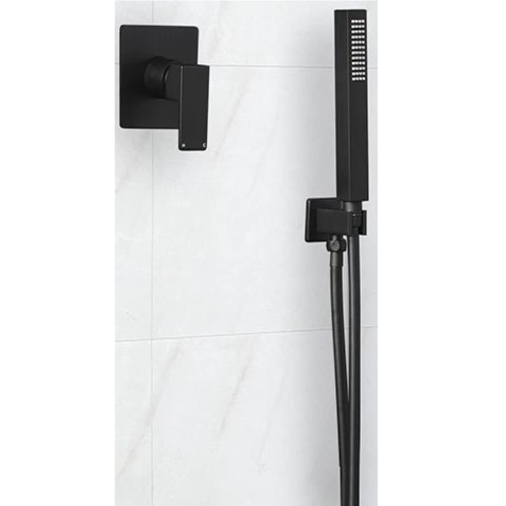 Milano Black Preto Manual Mixer Valve Hand Shower Handset