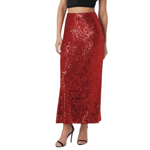 Jupe longue moulante à paillettes haute taille pour vos soirées