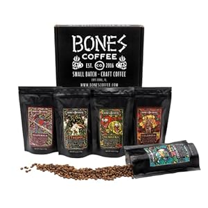Bones Coffee Company NEW World Tour Sample Pack | Whole Coffee Beans Sampler Gift Box Set | Pack of 5 Assorted Single…