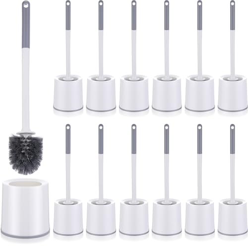 Patelai 12 Pack 18.12 Inch Toilet Bowl Brush and Holder