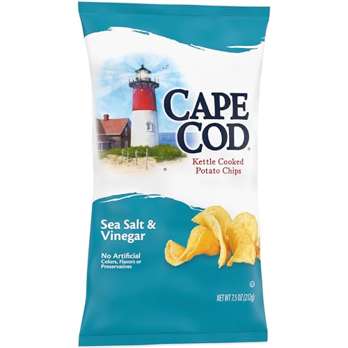 Cape Cod Potato Chips, Sea Salt and Vinegar Kettle Chips, 7.5 Oz