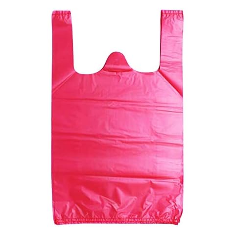 Frenterprises Red Extra Heavy Duty Vest Carrier Bags - Thicken Household Bags with Handle for Home, Kitchen, Hotel, Hospitals, Shops - Premium Disposable Trace Bags (200, XL 13x19x23 Extra Large 22MU) Cover