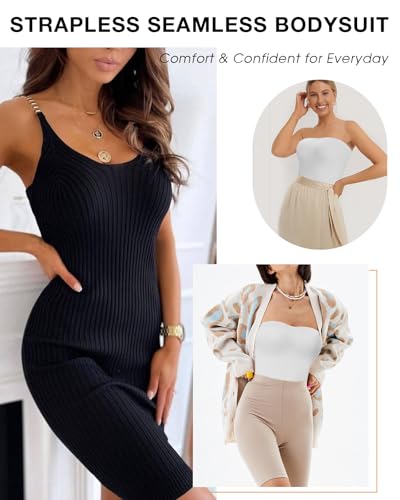 Image of Strapless Shapewear for Women Seamless Shapewear Tummy Control Strapless Bodysuit
