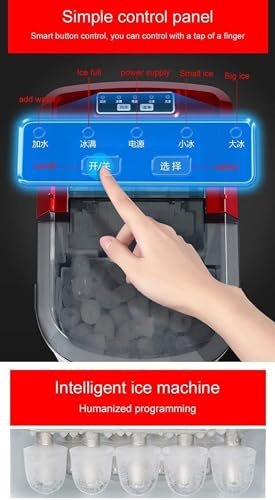 Fabricadora de hielo de mostrador, portátil y compacta, 33 lb/24 h, produce cubos de hielo en 6 minutos, eléctrica de alta eficiencia con cucharón para hielo, dos tamaños de cubos miniatura 7