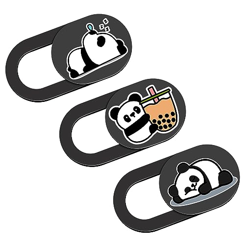 Webcam Cover, 0.02 inch Panda Laptop Camera Cover, Cute Accessories for Laptop PC iPhone iPad iMac MacBook Pro Air Computer Smartphone Tablet, Camera Cover Slide Protect Your Personal Privacy by HKDGYHON - Used condition - US$5.69