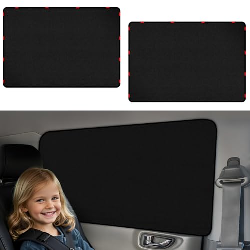 Image of ZATOOTO Car Window Covers for Rear Side Window Curtains Suede Sun Shade for Privacy Blackout for UV Protection, Car Shades for Large Rear Window, 21.2x39.3in
