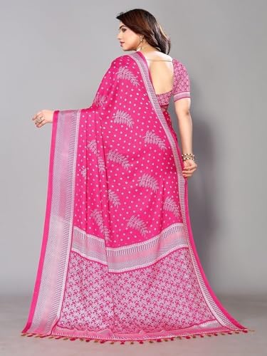 Image of Amazon Brand - Tavasya Womens Blocked Printed Daily Wear Chiffon Georgette Saree With Blouse With Blouse