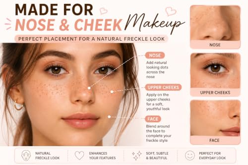 Image of Freckle Stamp Pen for Face Makeup, Natural Looking Faux Freckles Makeup Tool, Dual Tip Freckle Marker for Nose & Cheeks, Easy to Use Beauty Makeup Accessory