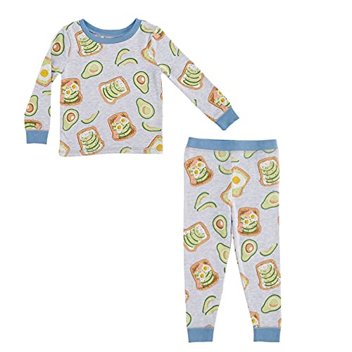Mud Pie Kids Unisex Avocado Toast Pajama Set, Multi